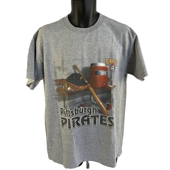 Vintage Y2K 2000 True Fan Pittsburgh Pirates Graphic T-Shirt Sz L - Picture 1 of 8